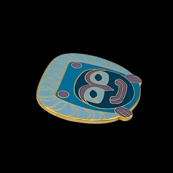 Collectible Artique Alaskan Artist Barbara Lavallee Cloisonné Tiki Mask Pin - Picture 2 of 10